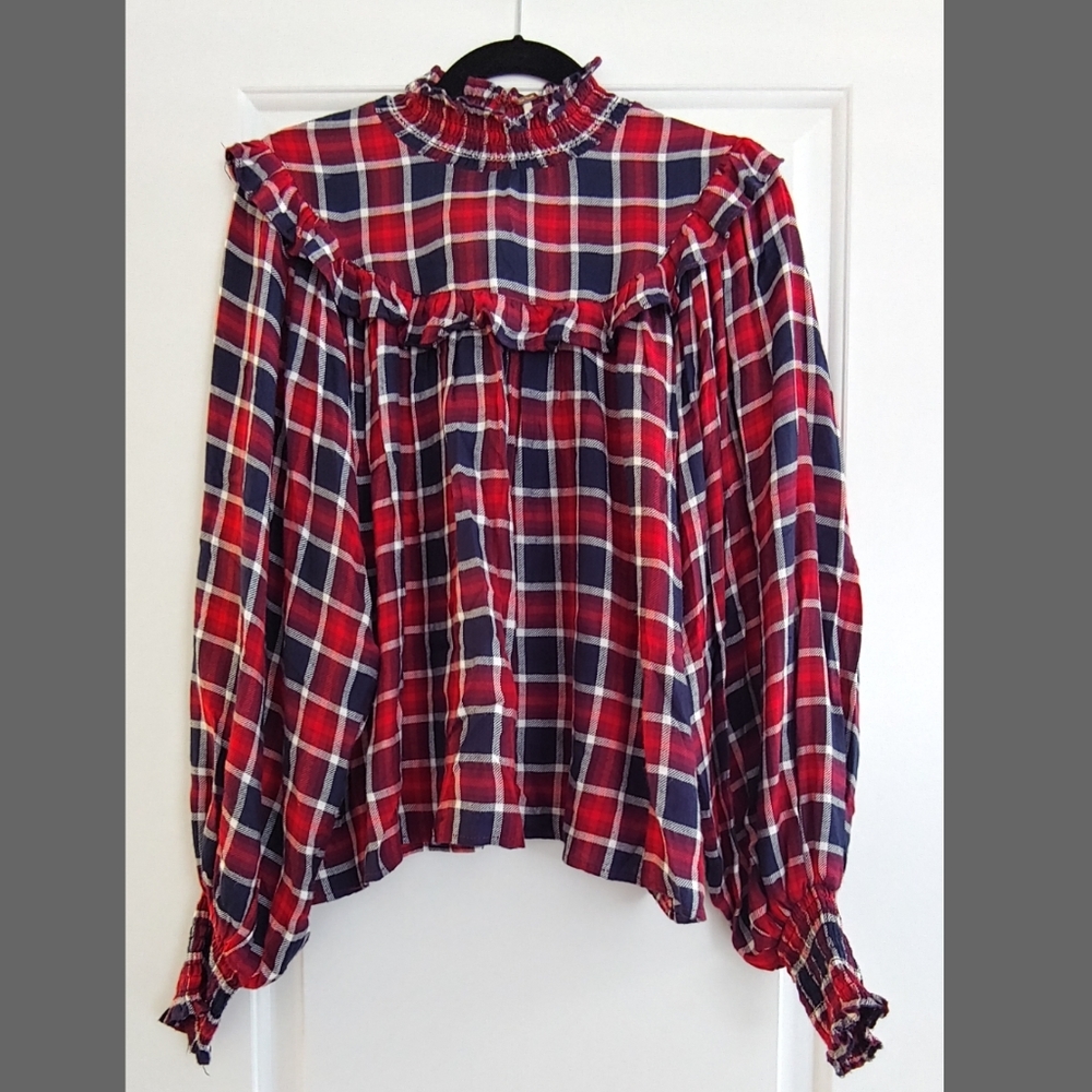 Free People Balloon Sleeve Top - Size Small